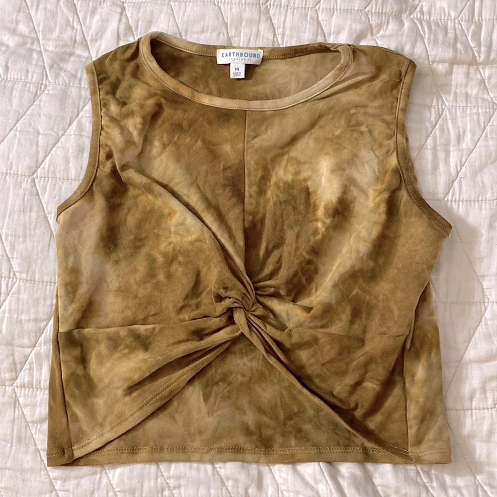 Tan boho crop top